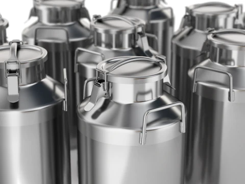 Big Milk Cans with Latch 3D Model