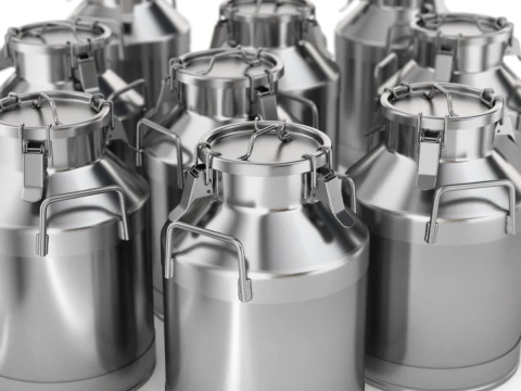 Big Milk Cans with Latch 3D Model
