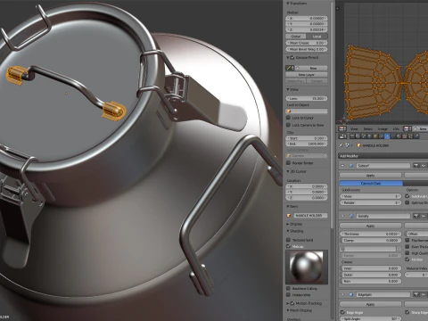 Big Milk Cans with Latch 3D Model