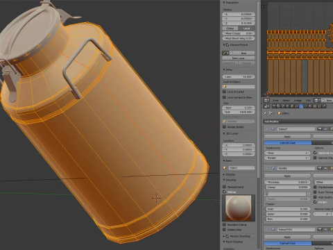 Big Milk Cans with Latch 3D Model