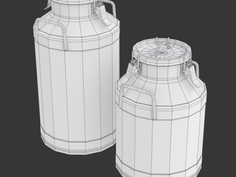 Big Milk Cans with Latch 3Dモデル
