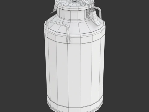 Big Milk Cans with Latch 3D Model