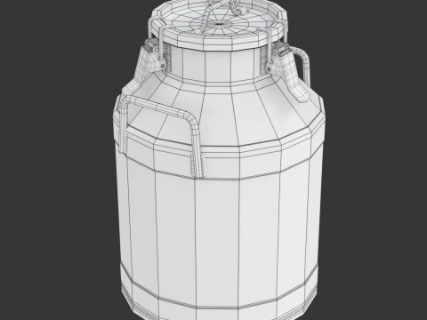 Big Milk Cans with Latch 3D Model