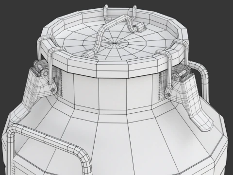 Big Milk Cans with Latch 3D Model