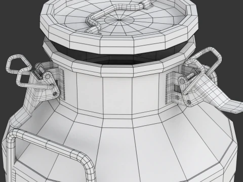 Big Milk Cans with Latch 3D Model