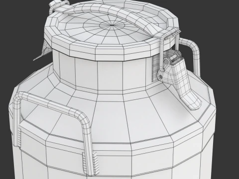 Big Milk Cans with Latch 3D Model