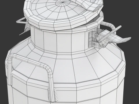 Big Milk Cans with Latch 3D Model