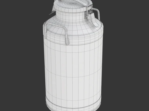 Big Milk Cans with Latch 3D Model