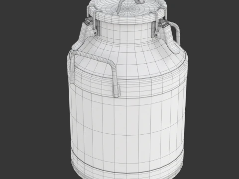 Big Milk Cans with Latch 3D Model
