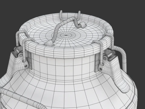 Big Milk Cans with Latch 3D Model
