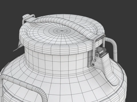 Big Milk Cans with Latch 3D Model