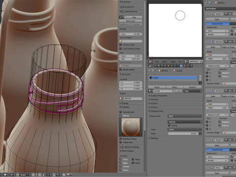 Milk Bottles in Wire Basket 3D 模型