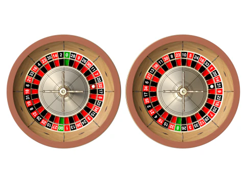American and European Roulette Wheel 3D Model