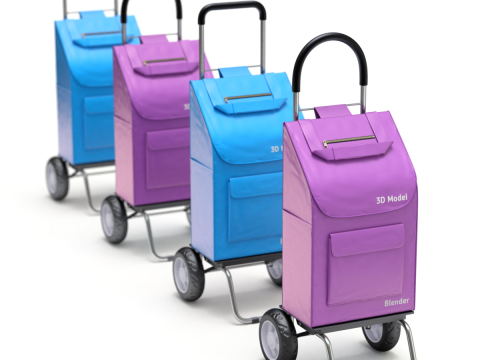 Foldable Shopping Cart 3D Model