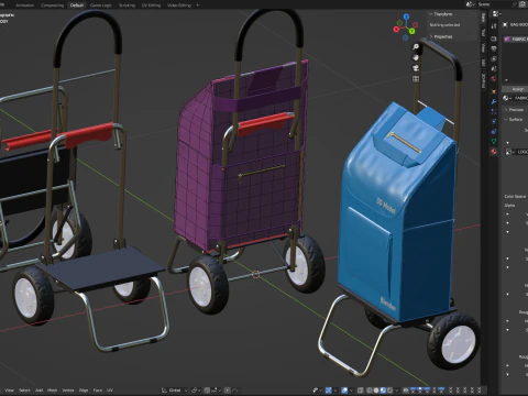 Carrinho de compras dobr&aacute;vel Modelo 3D