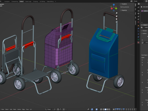 Foldable Shopping Cart 3D Model