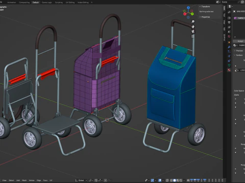 Carrinho de compras dobr&aacute;vel Modelo 3D