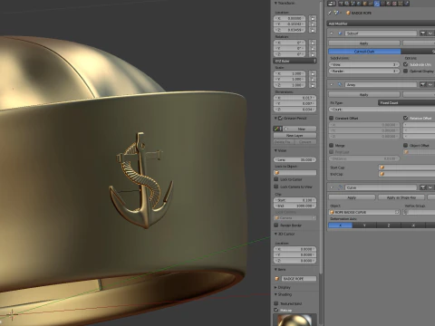 선원 모자 3D 모델