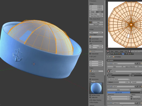선원 모자 3D 모델