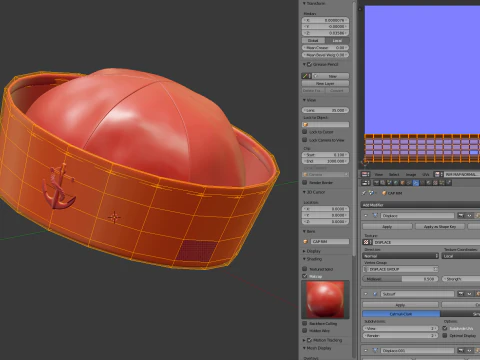 선원 모자 3D 모델
