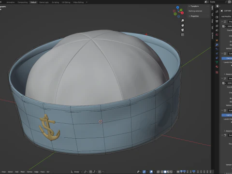 선원 모자 3D 모델