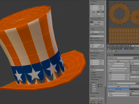 Uncle Sam Hat 3D Model