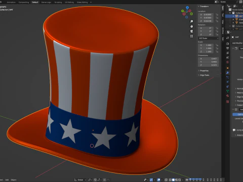 Uncle Sam Hat 3D Model