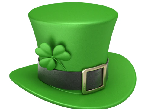 St Patricks Day Hat with Clover 3D Model