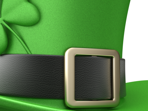 St Patricks Day Hat with Clover 3D मॉडल
