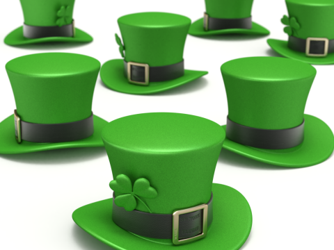 St Patricks Day Hat with Clover 3D मॉडल
