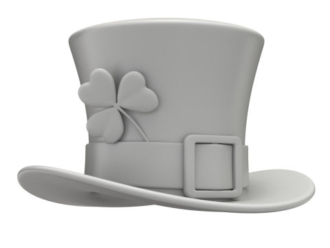 St Patricks Day Hat with Clover 3D मॉडल