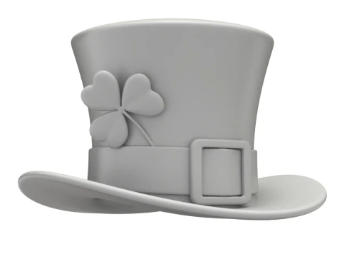 St Patricks Day Hat with Clover 3D Model