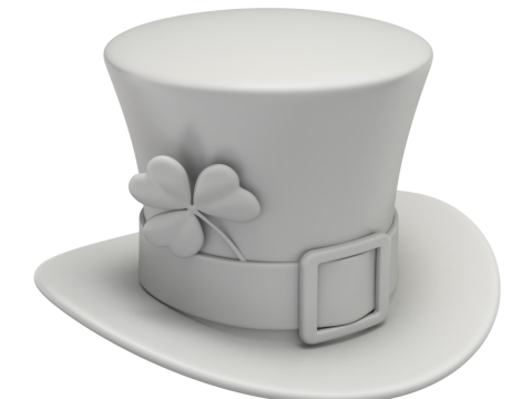 St Patricks Day Hat with Clover 3D मॉडल