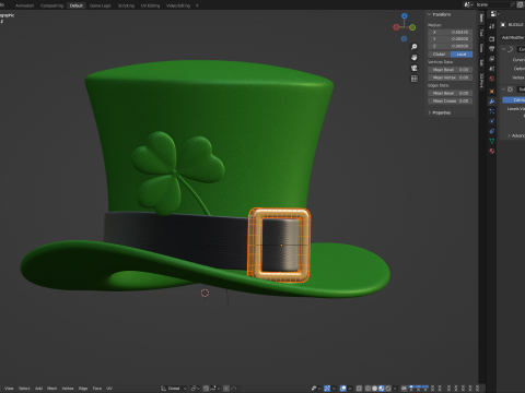St Patricks Day Hat with Clover 3D मॉडल