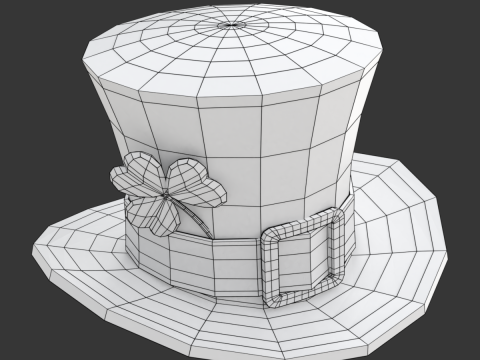 St Patricks Day Hat with Clover 3D मॉडल