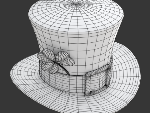 St Patricks Day Hat with Clover 3D मॉडल