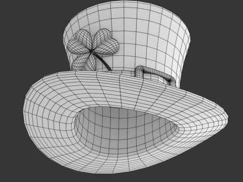 St Patricks Day Hat with Clover 3D मॉडल