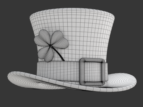 St Patricks Day Hat with Clover 3D मॉडल