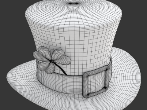 St Patricks Day Hat with Clover 3D मॉडल