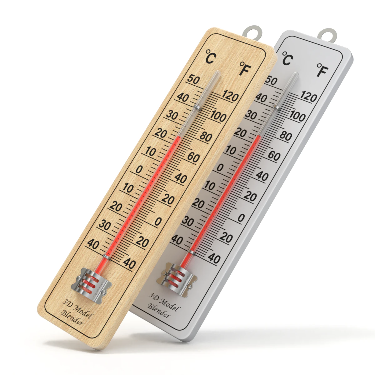 Wall Thermometer 3D Model .c4d .max .obj .3ds .fbx .stl .blend 