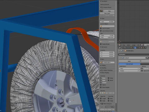 Penyimpanan Roda Ban Cadangan dan Penutup Tas Jinjing Model 3D