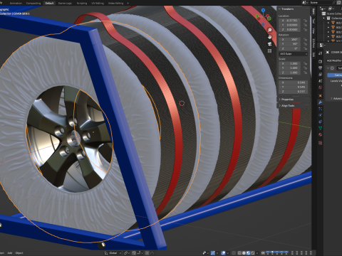 Spare Car Tyre Wheel Storage and Carry Bag Cover 3D Model