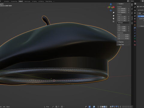 Beret Hat 3D Model