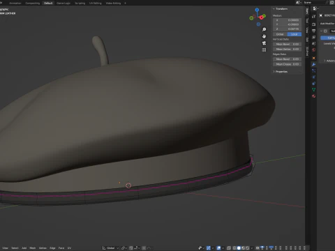 Beret Hat 3D Model