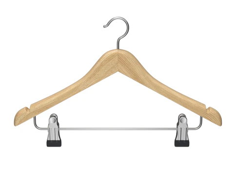 Cabide de madeira com clipes Modelo 3D