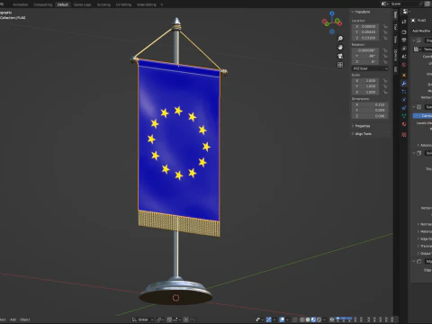 Masa Bayrağı 3D Model