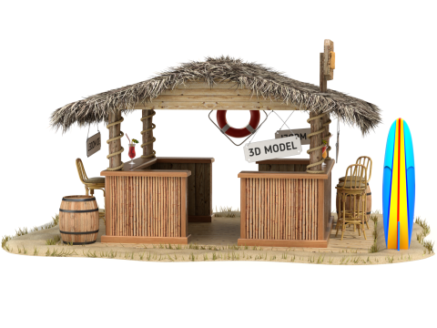 Beach Bar 3Dモデル