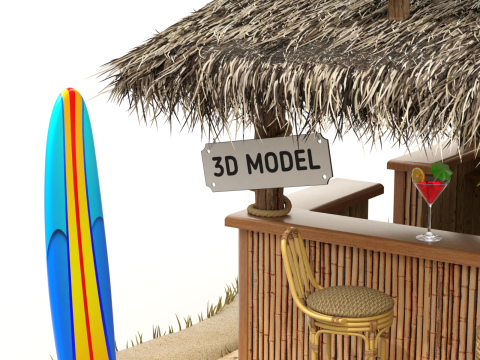 Beach Bar 3Dモデル
