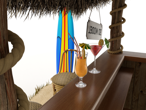 Beach Bar 3Dモデル