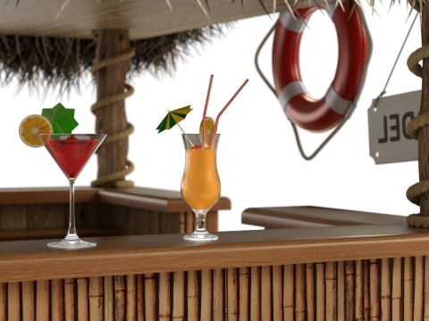 Bar de plage Modèle 3D